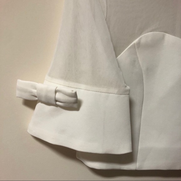 New white top with mesh and bow ties - Picture 2 of 4